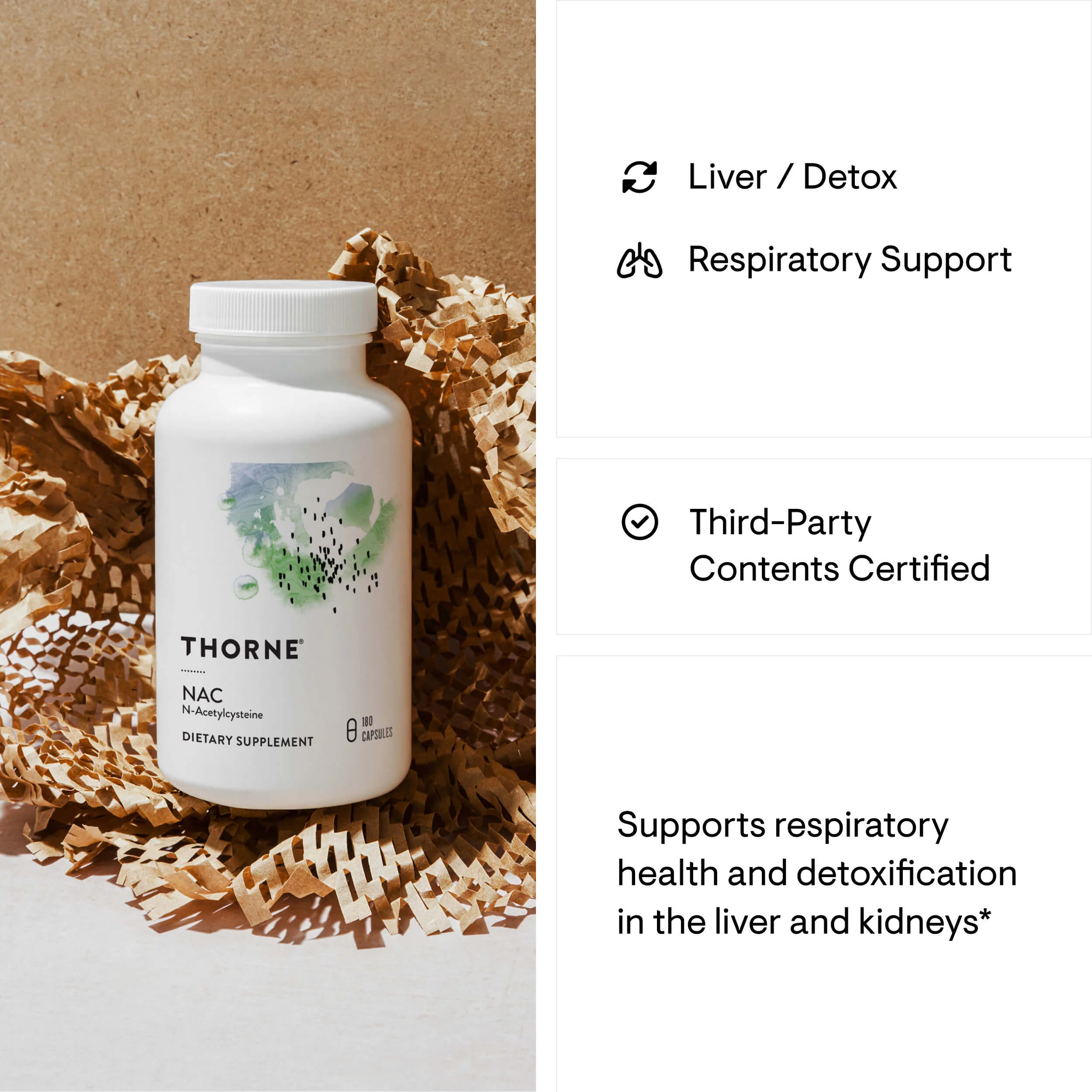 Thorne NAC - N-Acetylcysteine - 180 Servings - Image 2