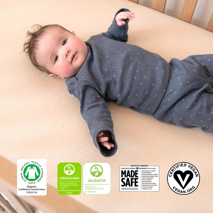 Naturepedic Organic Cotton Crib Fitted Sheet 2-Layer Breathable Muslin