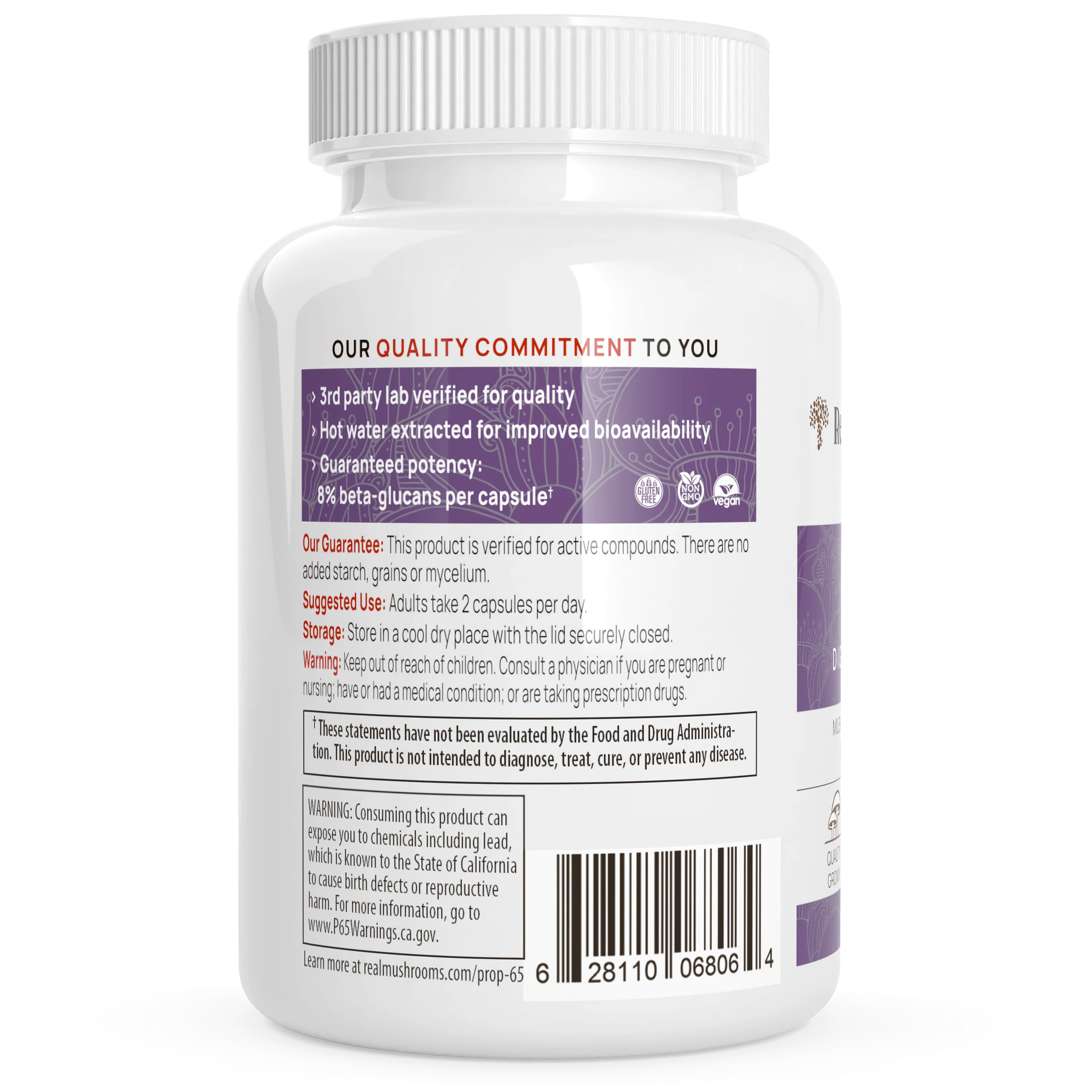 REAL MUSHROOMS Organic Chaga Extract Capsules - Image 4