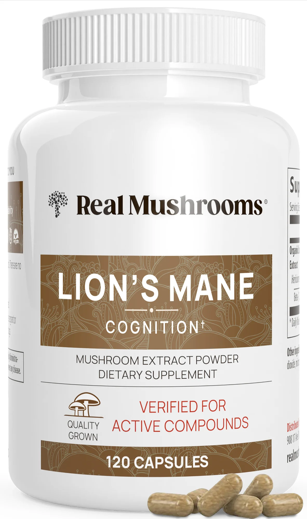 REAL MUSHROOMS Organic Lions Mane Extract Capsules - Image 2