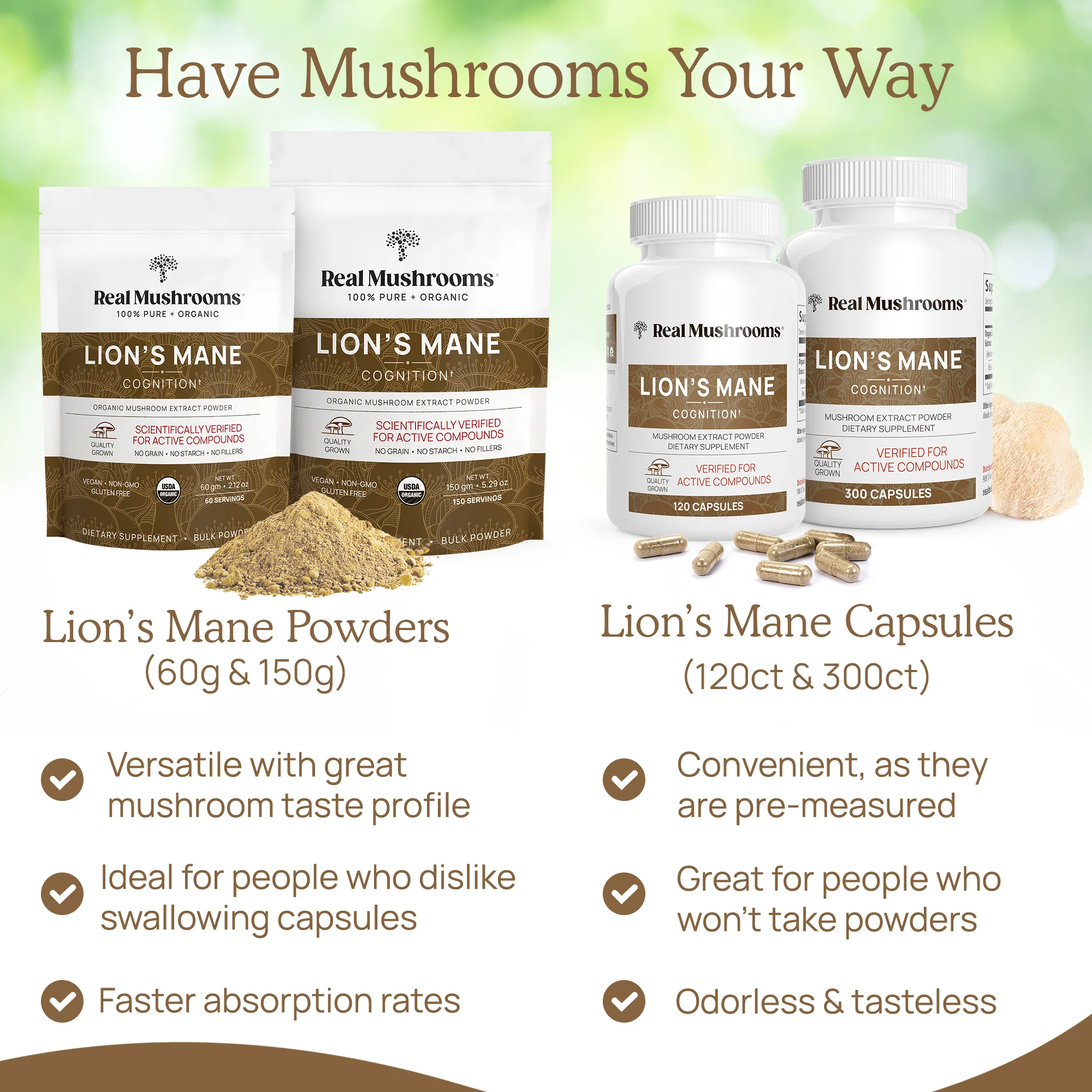 REAL MUSHROOMS Organic Lions Mane Extract Capsules - Image 7