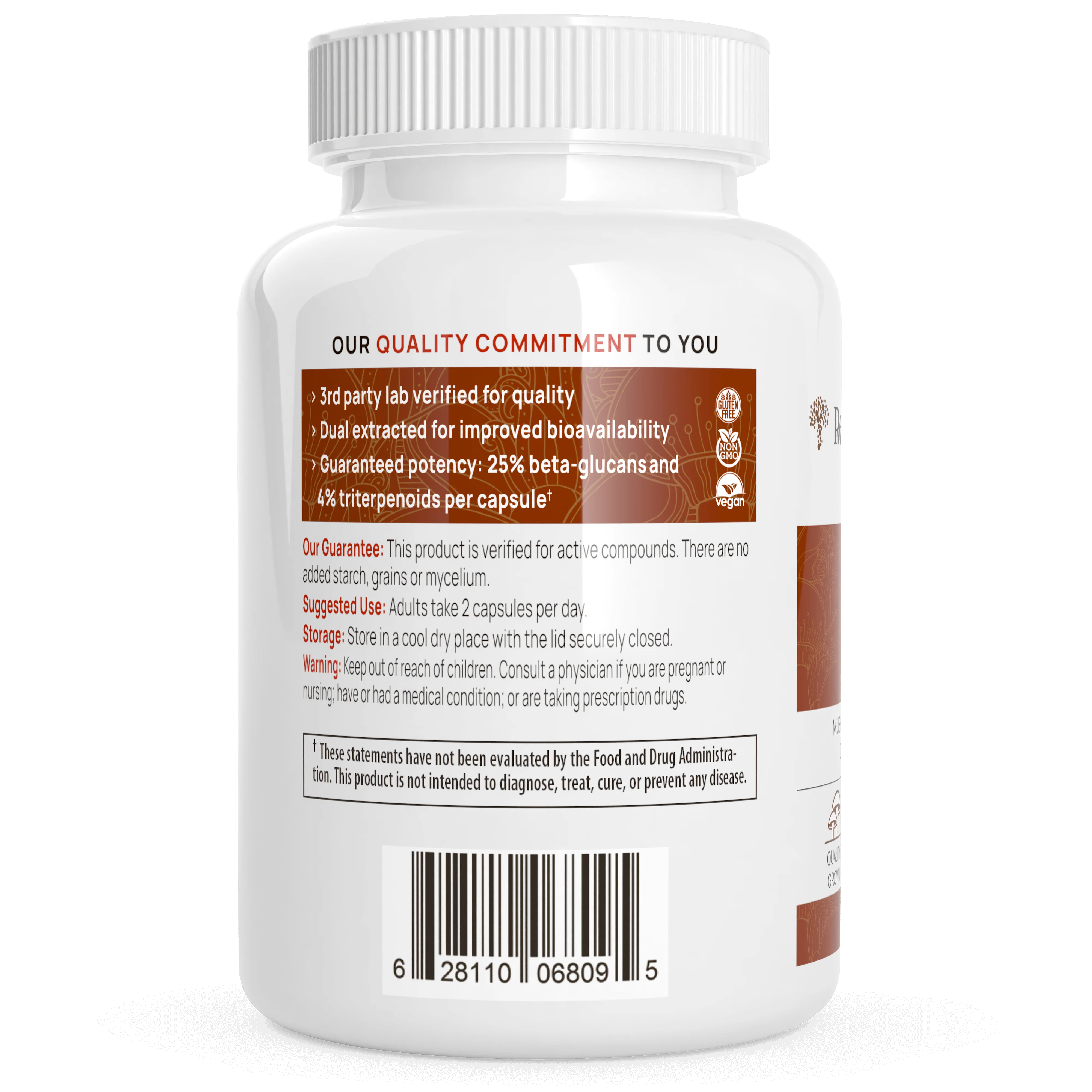 REAL MUSHROOMS Organic Reishi Mushroom Capsules - Image 3