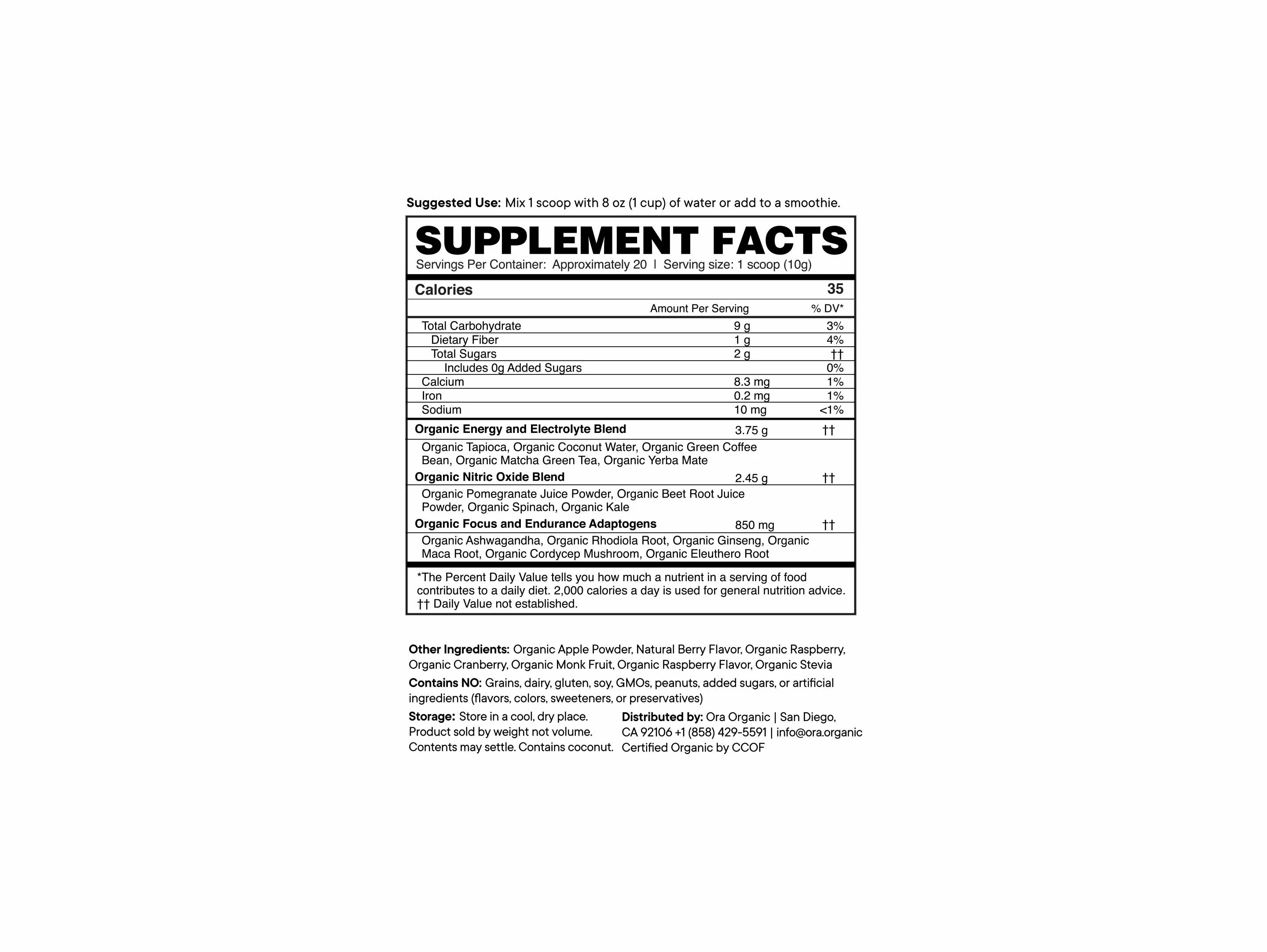 Ora Organic Renewable Energy: Pre-workout Powder - Image 4