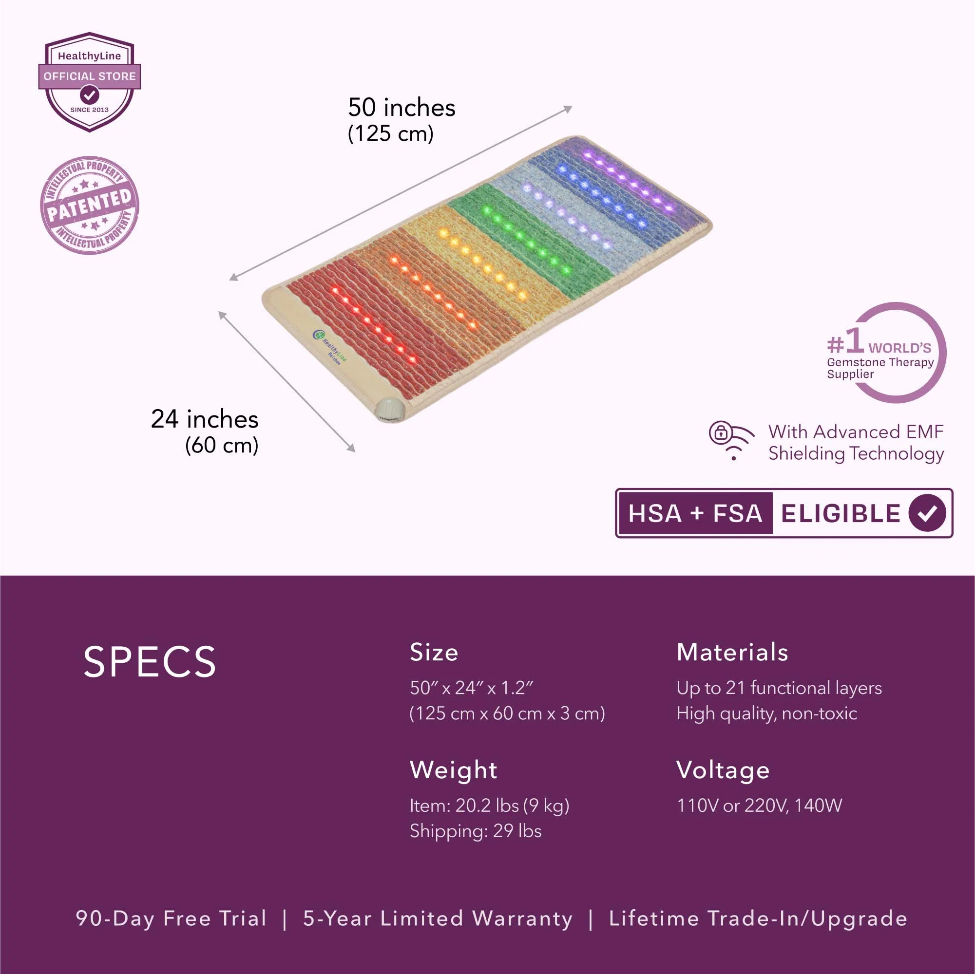 The Rainbow Chakra Series | PEMF Infrared Heating Mats - Image 24