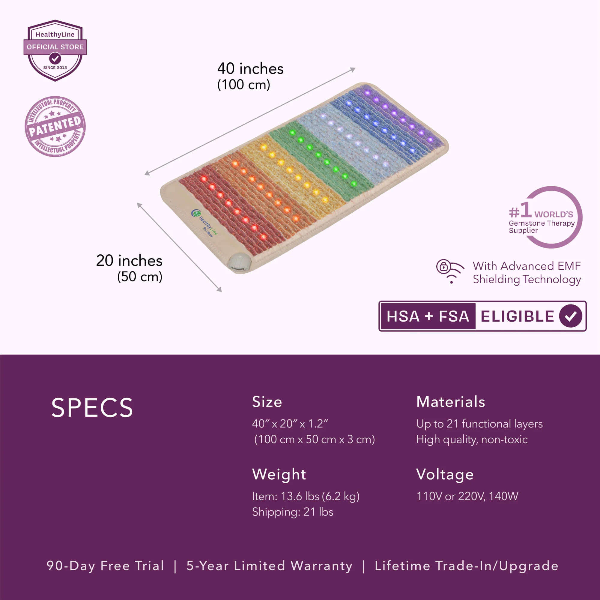 The Rainbow Chakra Series | PEMF Infrared Heating Mats - Image 25