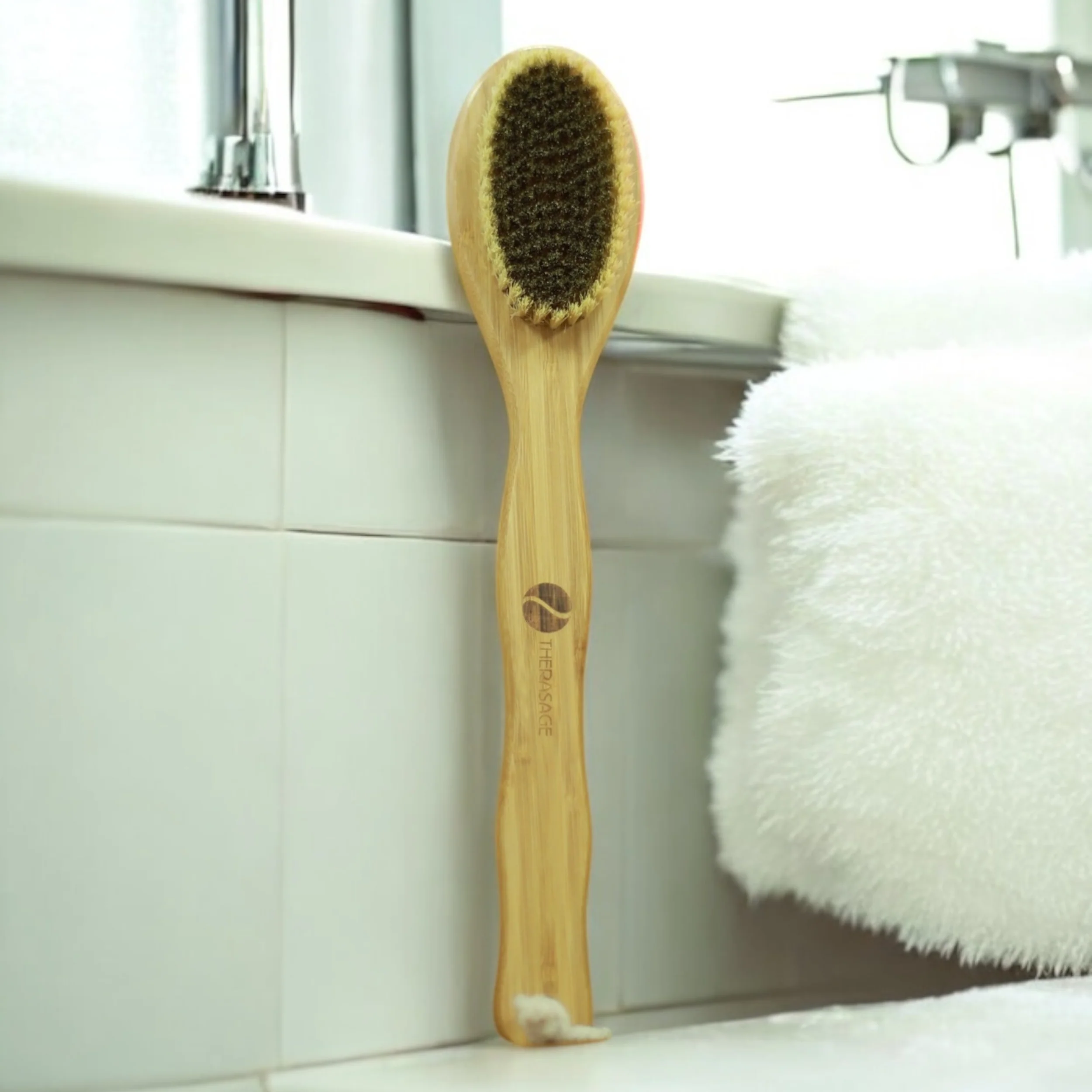 Therasage TheraBrush With Copper Bristles - LONG HANDLE (Vegan) - Image 2