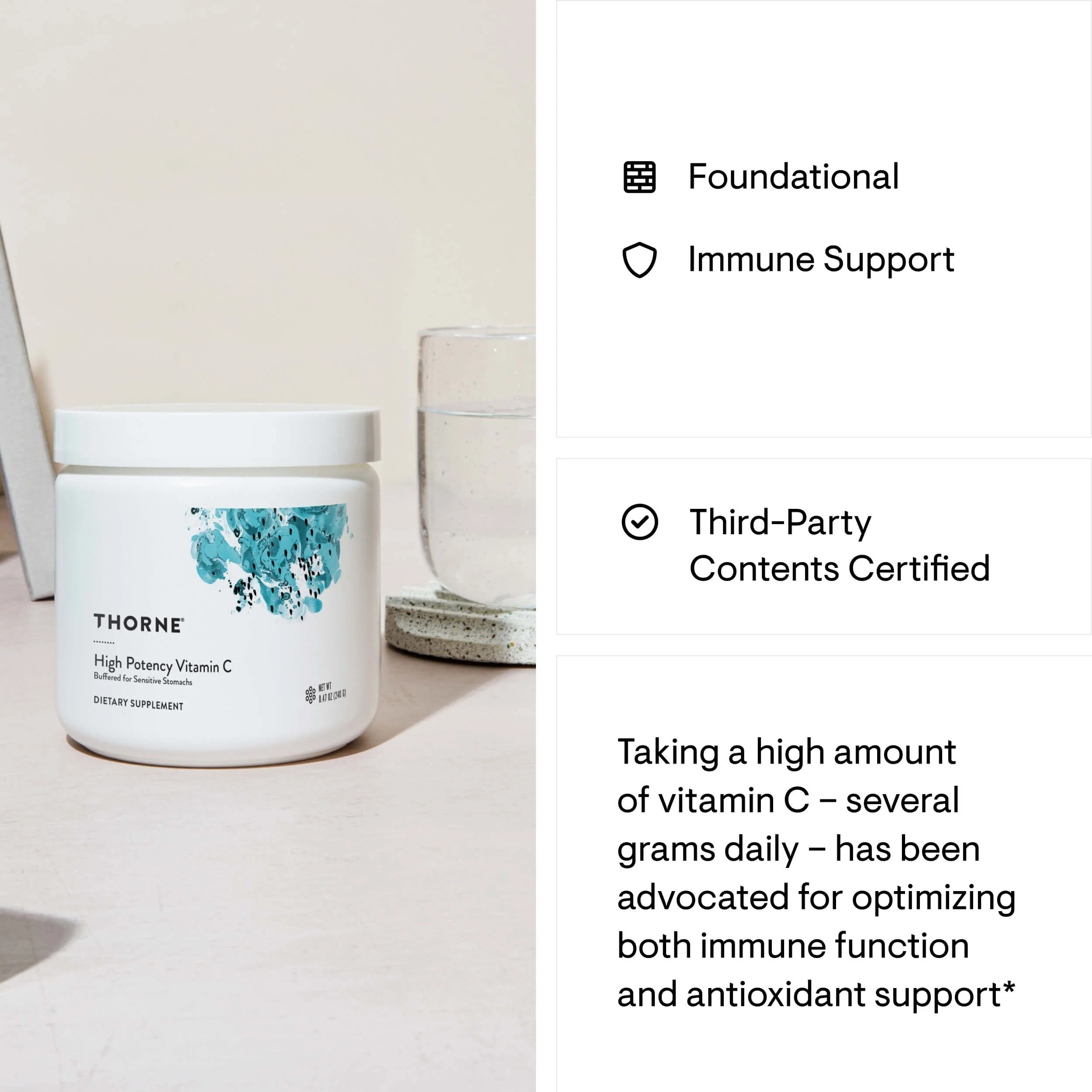 Thorne High Potency Vitamin C (formerly Buffered C Powder) - Image 3