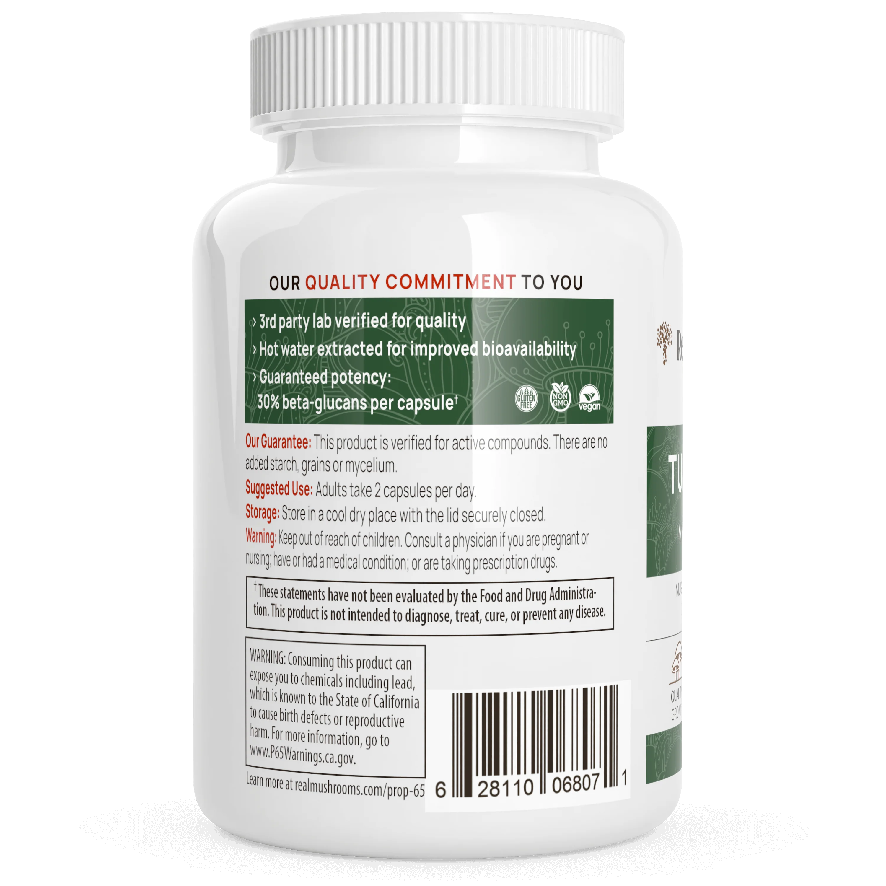 REAL MUSHROOMS Turkey Tail Mushroom Capsules - Image 3