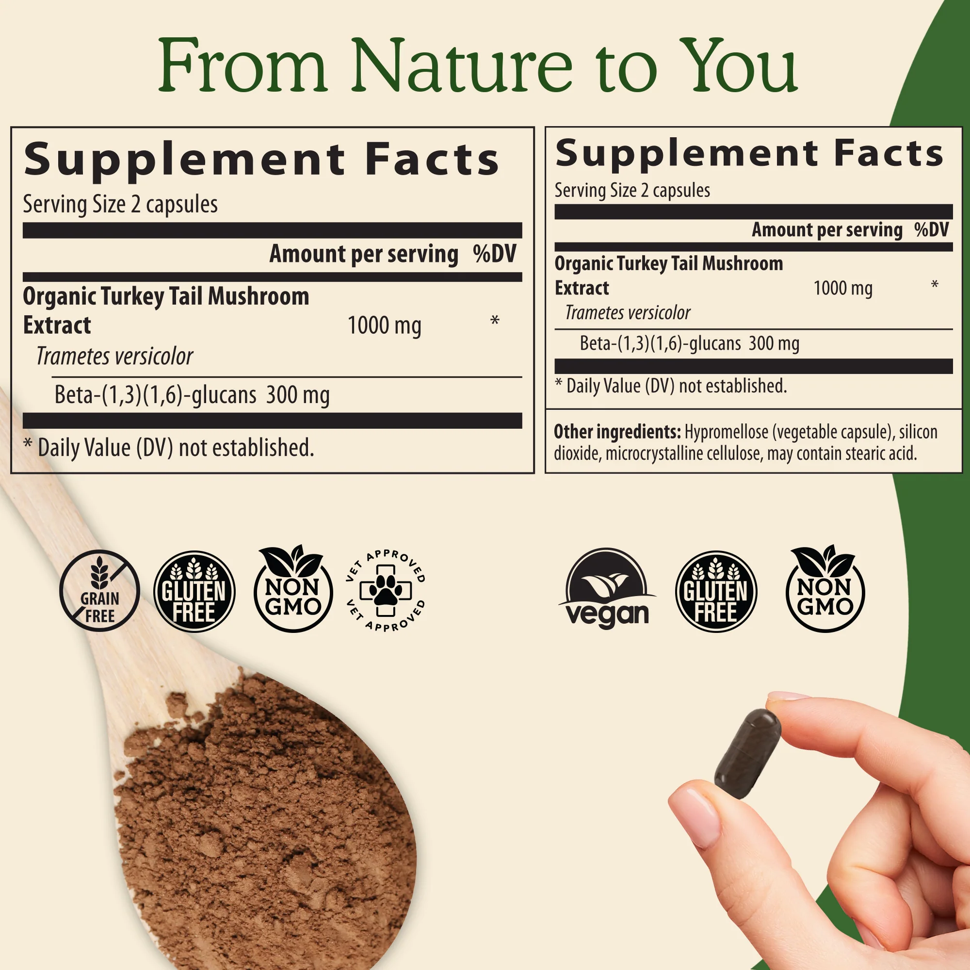 REAL MUSHROOMS Turkey Tail Mushroom Capsules - Image 5