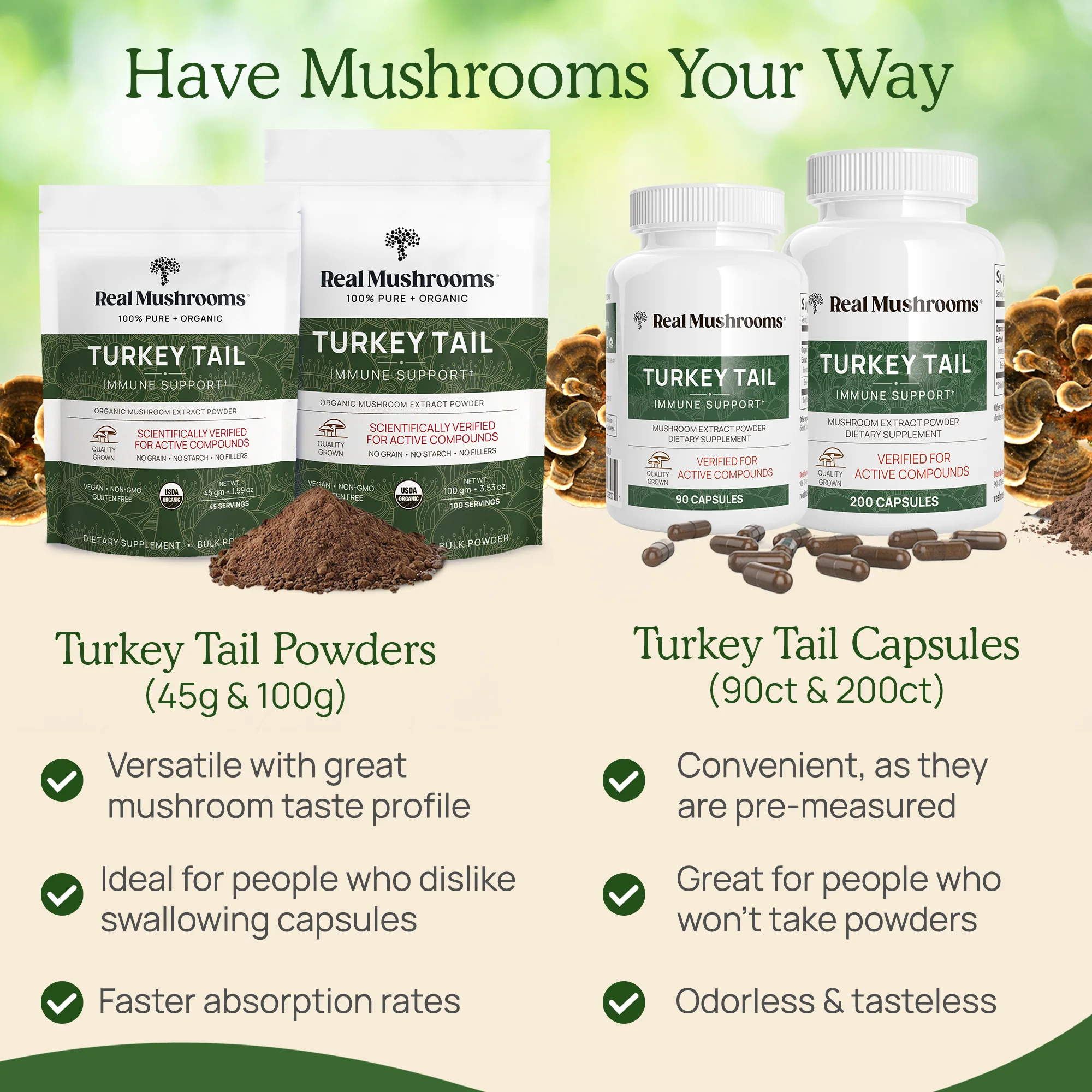 REAL MUSHROOMS Turkey Tail Mushroom Capsules - Image 8